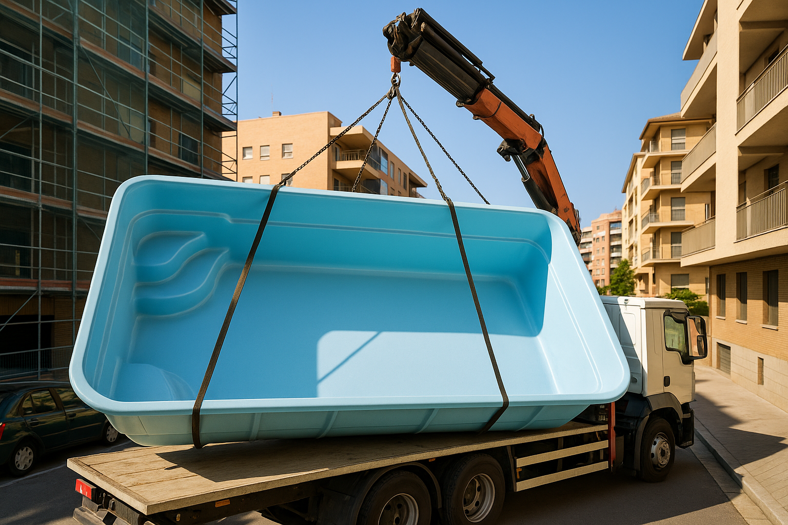 Cómo Transportar Piscinas de Fibra de Gran Tamaño