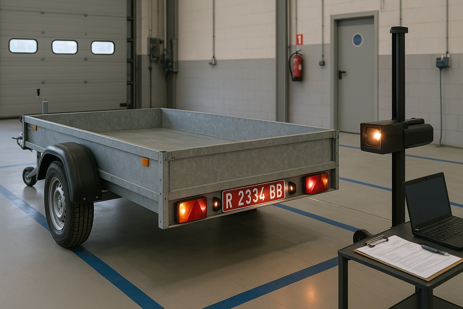 Remolque pesado (más de 750 kg) pasando revisión normativa en España