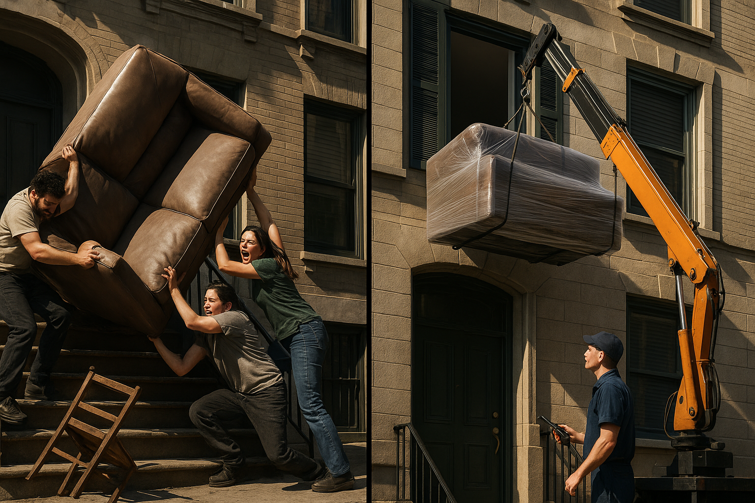 alquilar grúa vs pedir ayuda a familiares mudanza