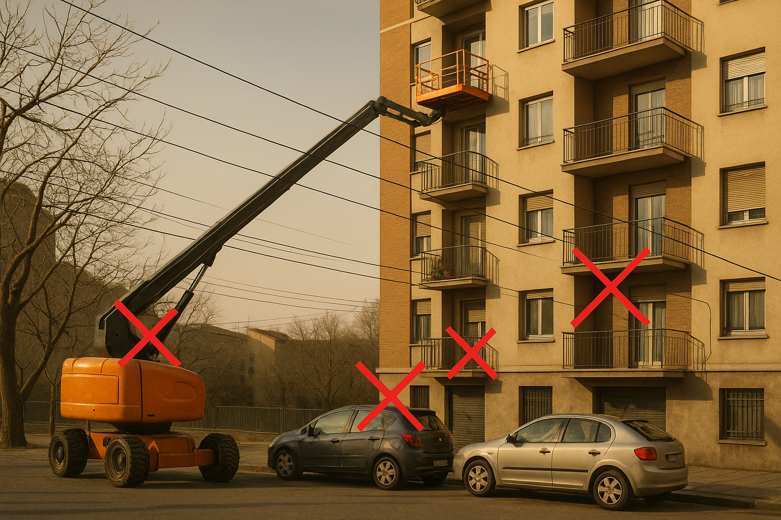 altura máxima de una plataforma elevadora en fachada