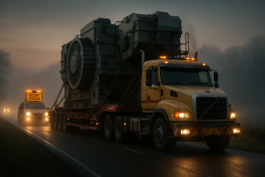 transporte de cargas pesadas de 30 toneladas con camión grúa