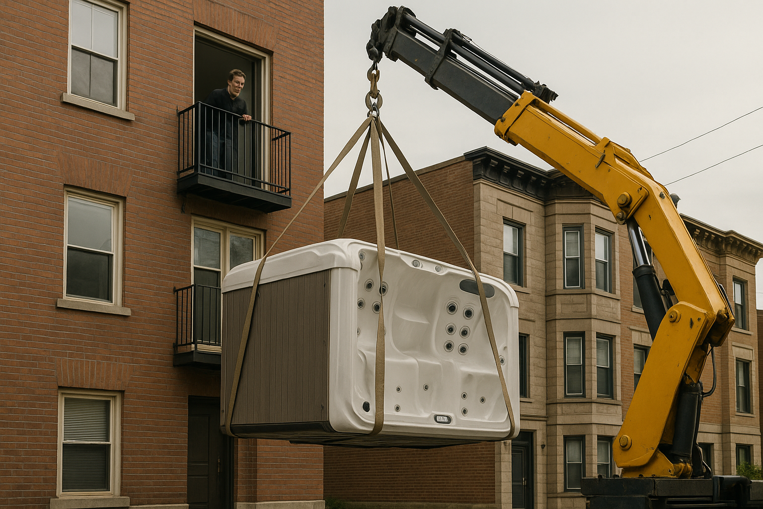 diferencia entre entrega y colocación con grúa en ciudad